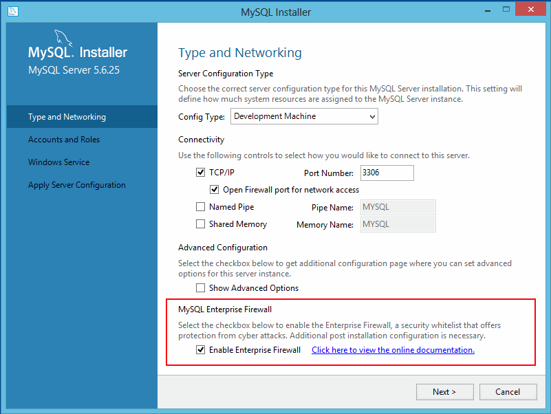 MySQL Enterprise Firewall Installation on Windows