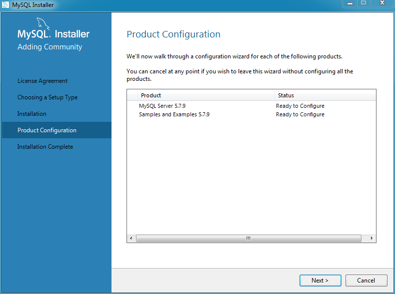 MySQL Installer - Configuration Overview